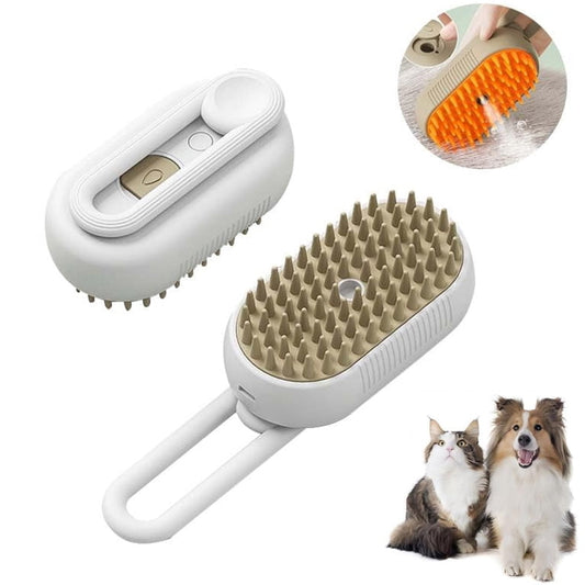 Electric Cat Steam Brush – 3-In-1 Pet Grooming Comb with Water Spray for Cats and Dogs, USB Rechargeable